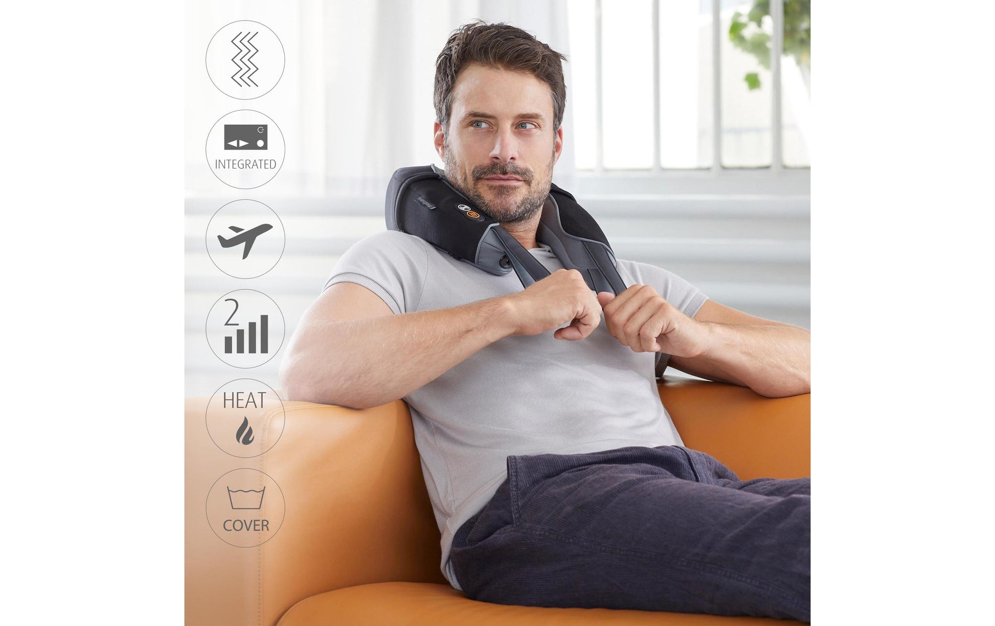 Medisana Nacken-Massagegerät NM868 – Vibrationsmassage, mit Wärmefunktion – Akku/Netz
