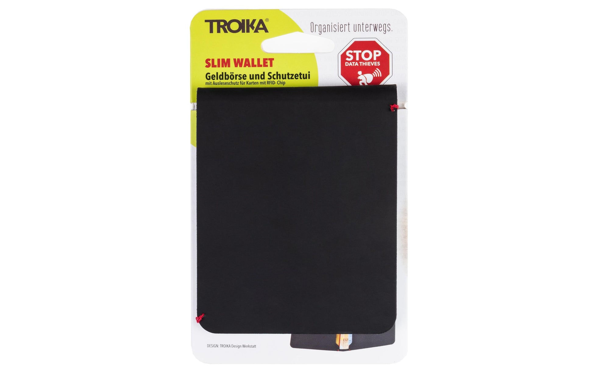 TROIKA Kartenetui – RFID-Schutz, 106×82×7 mm – Kunstleder – Schwarz