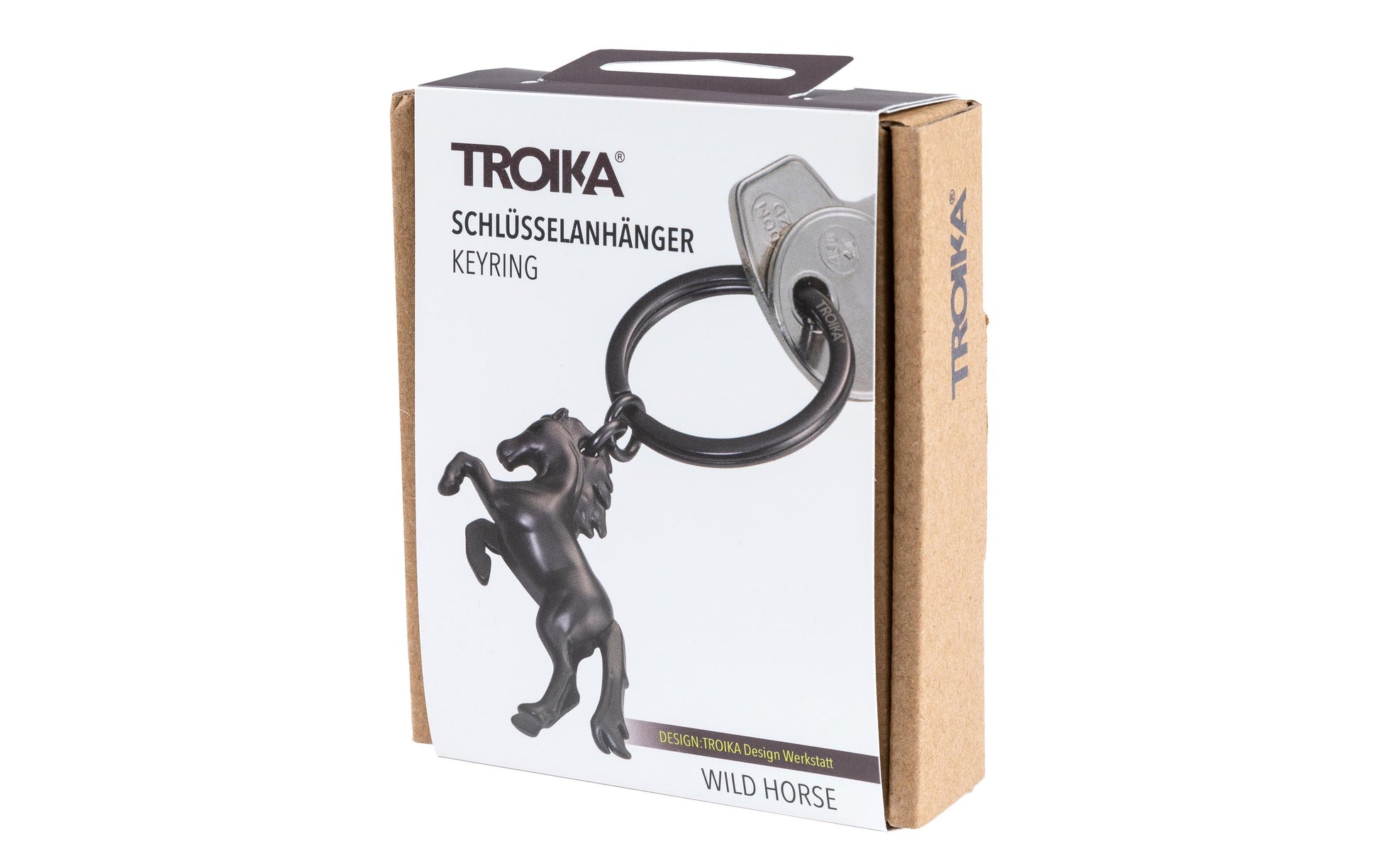 TROIKA Schlüsselanhänger Wild Horse – Eisenguss, Silber, 81 × 46 × 13 mm
