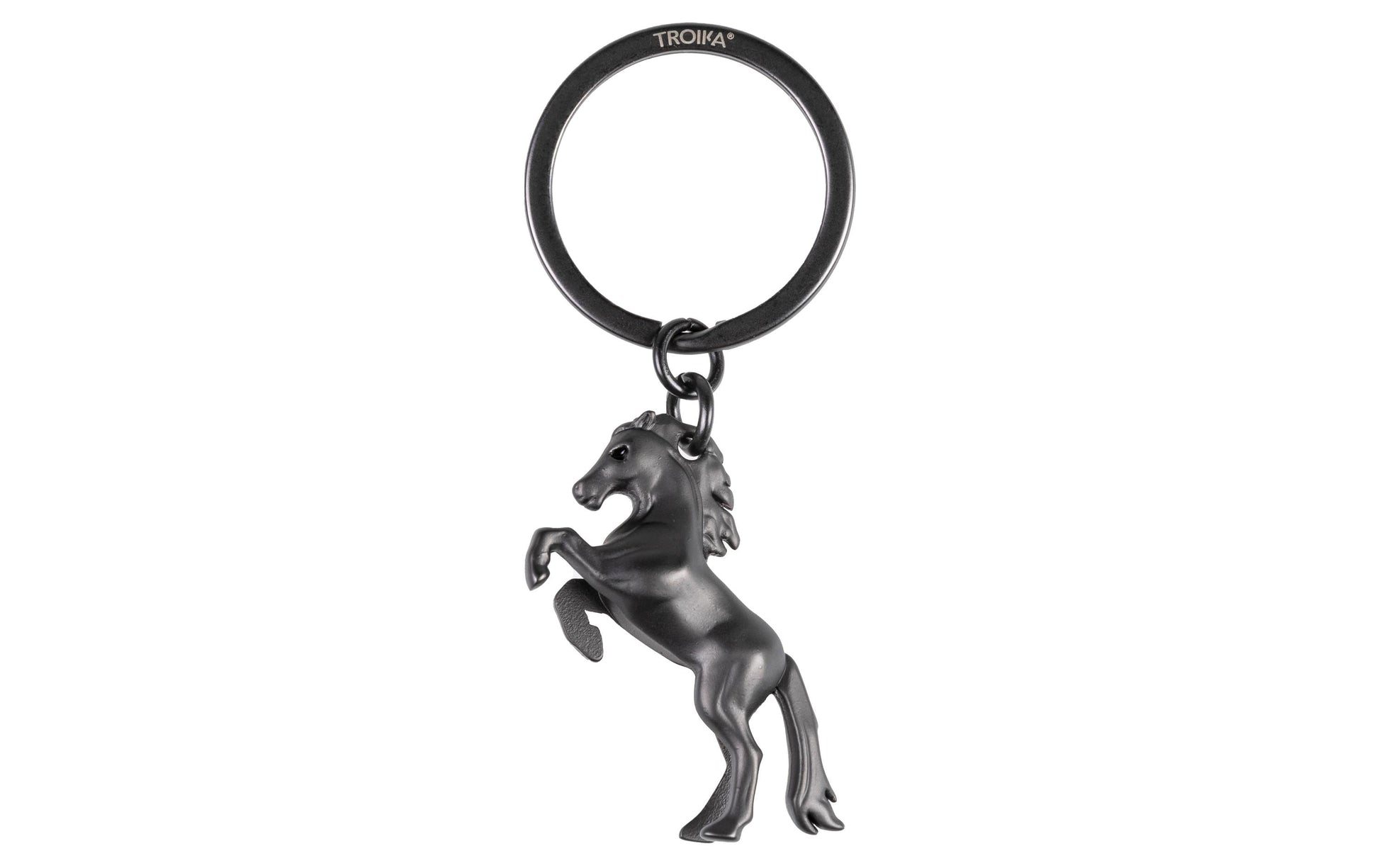 TROIKA Schlüsselanhänger Wild Horse – Eisenguss, Silber, 81 × 46 × 13 mm