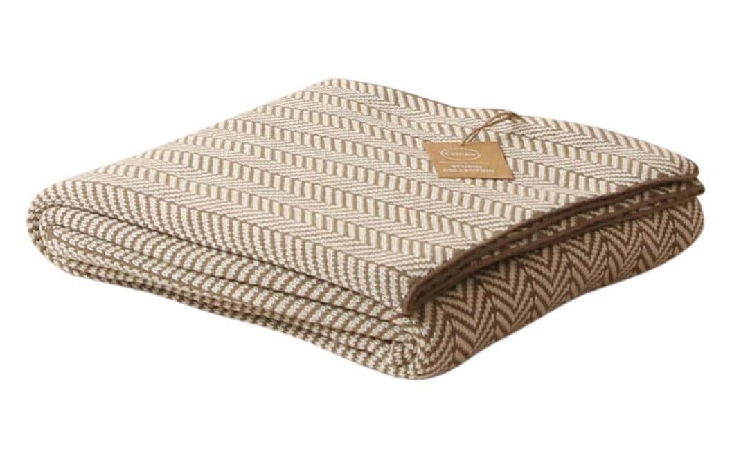 Esmée Boho Wohndecke – Baumwolle, Fischgrätmuster – 170 × 130 cm