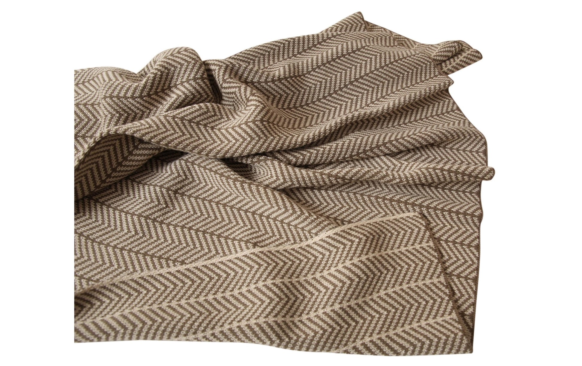 Esmée Boho Wohndecke – Baumwolle, Fischgrätmuster – 170 × 130 cm