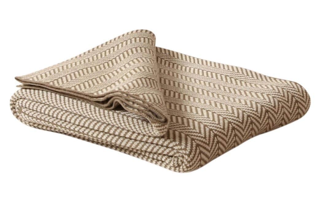 Esmée Boho Wohndecke – Baumwolle, Fischgrätmuster – 170 × 130 cm