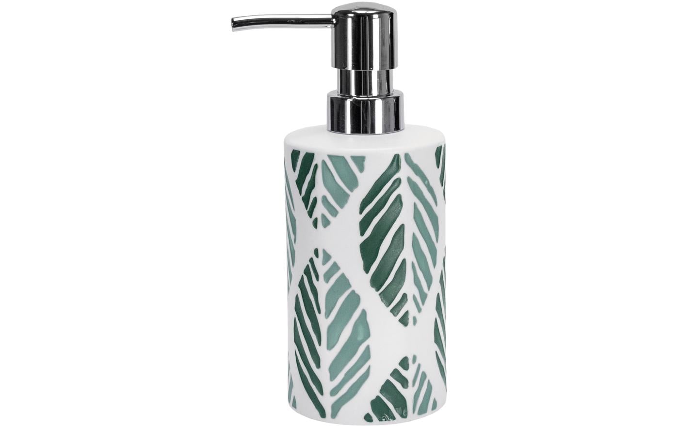 Kleine Wolke Leaf Seifenspender – Steinzeug, Grün/Weiss, 300 ml