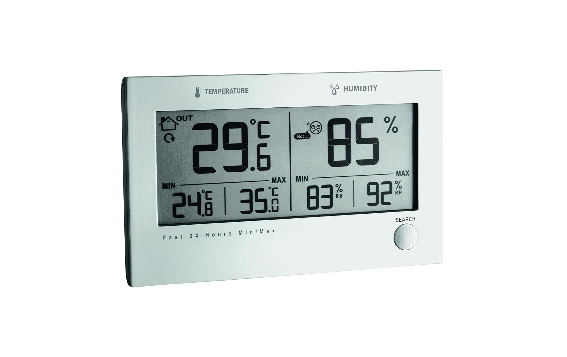 TFA-Dostmann TFA Dostmann TWIN PLUS – Wetterstation, Funk, innen/aussen, inkl. Aussensensor – Silber