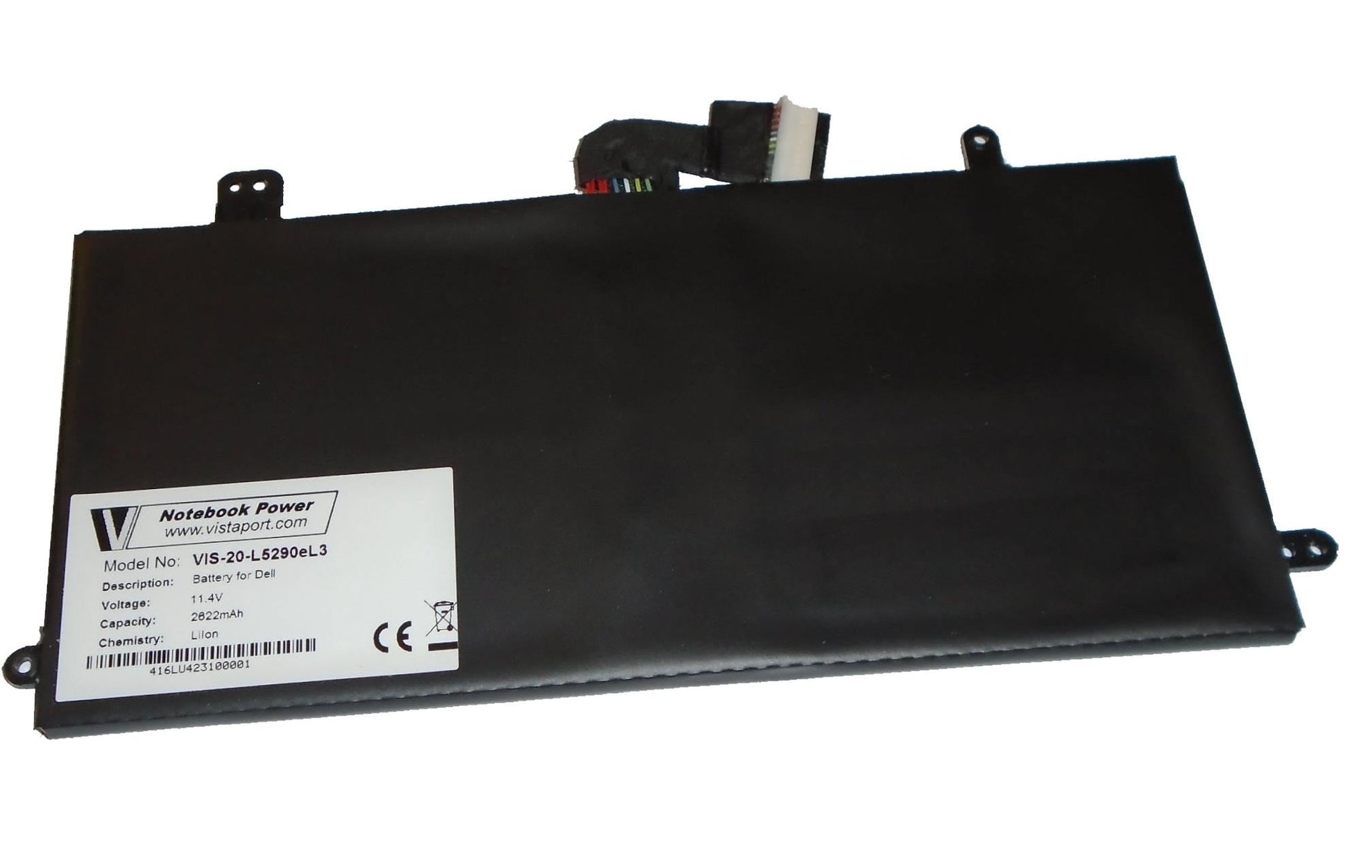 Vistaport Notebook-Akku – für Dell Latitude 5285, 5290 – 30 Wh, 11,4 V (3 Zellen) – Schwarz