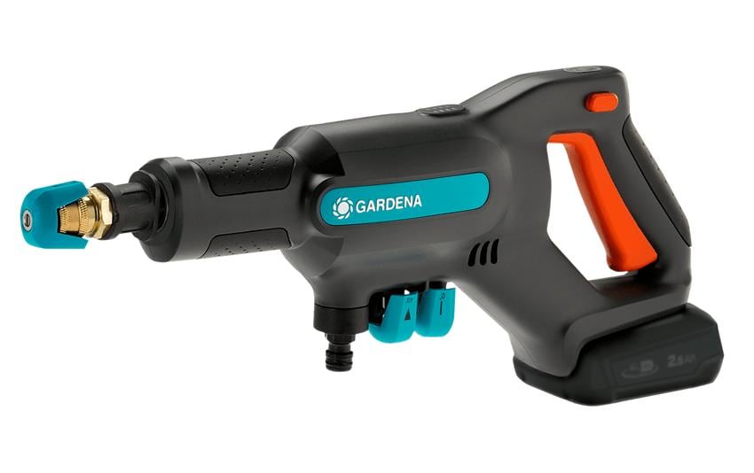 Gardena Reinigungsgerät AquaClean 24/18V P4A – 24 bar, 5 m Schlauch, Grau