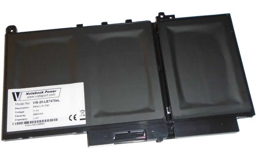 Vistaport Notebook-Akku – für Dell Latitude E7470 – 42 Wh, 11,4 V (3 Zellen) – Schwarz
