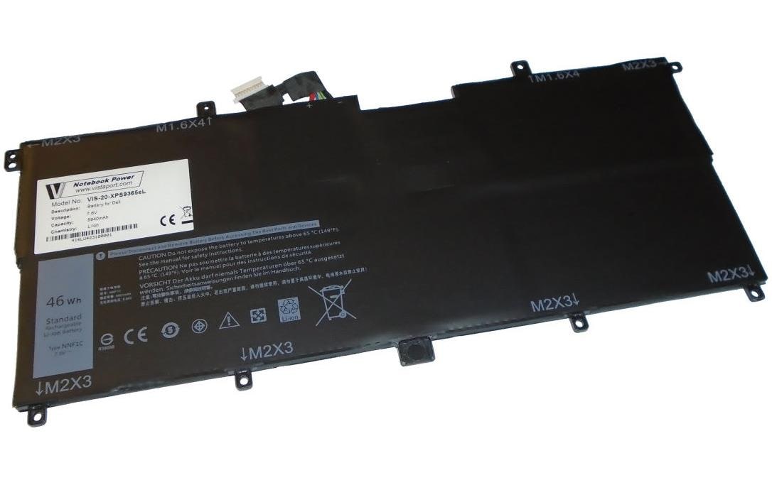 Vistaport Notebook-Akku – für Dell XPS 9365 – 45 Wh, 7,6 V (4 Zellen) – Schwarz