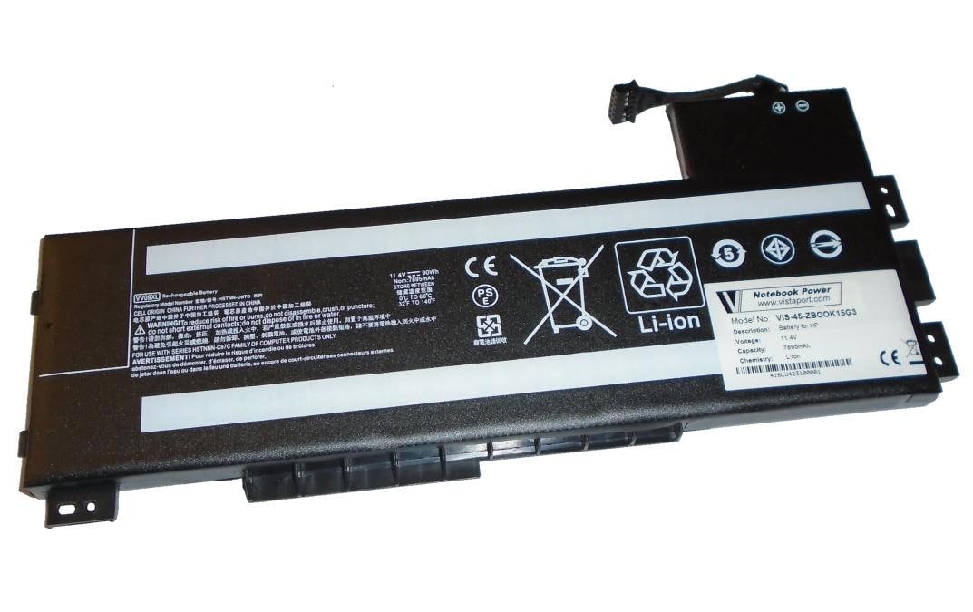 Vistaport Notebook-Akku – für HP Zbook 15 G3 – 90 Wh, 11,4 V (6 Zellen) – Schwarz