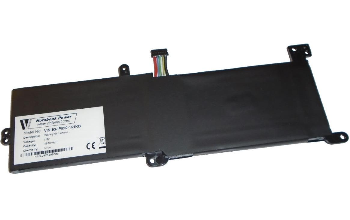 Vistaport Notebook-Akku – für Lenovo IdeaPad 320/330/520 Modelle – 35 Wh, 7,5 V – Schwarz