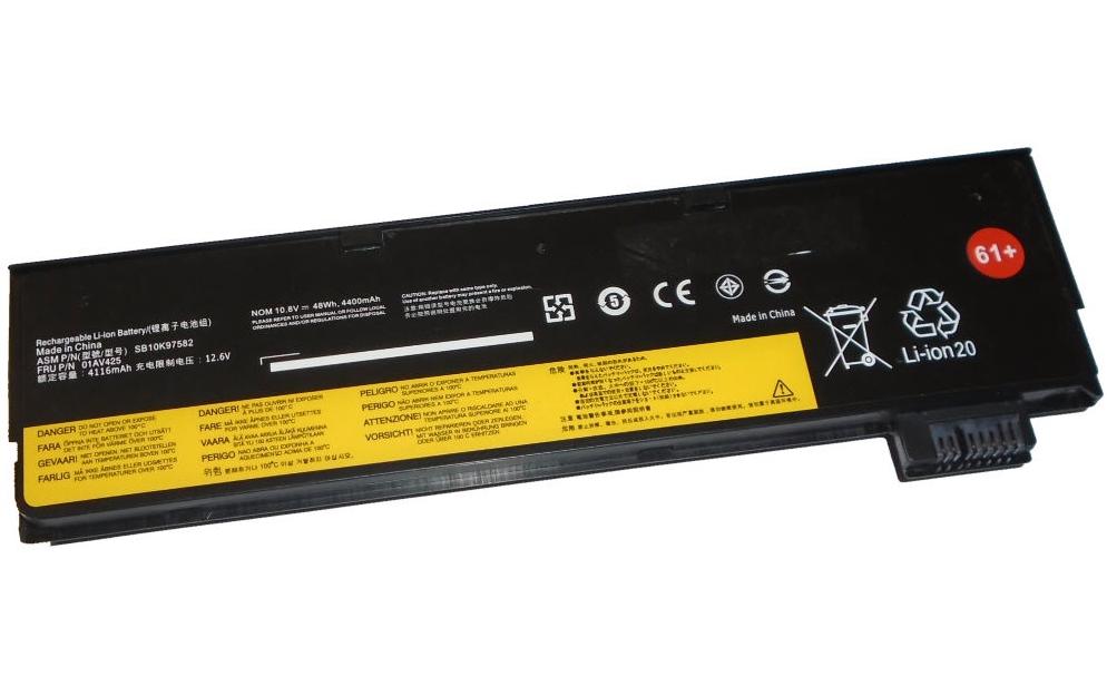 Vistaport Notebook-Akku – für Lenovo ThinkPad T470–T580, P51S, A475 – 48 Wh, 10,8 V (6 Zellen) – Schwarz