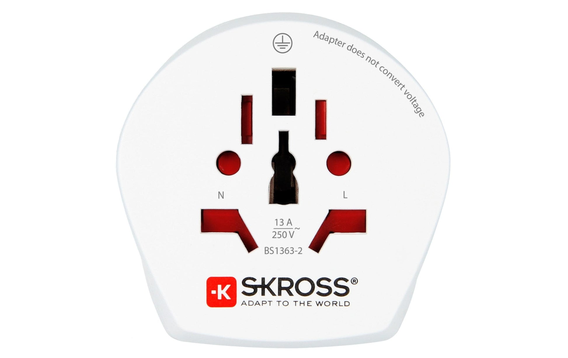 Skross Reiseadapter – 100–250 V, bis 10 A, CE – von World/EU nach Israel – weiss – Combo 1.500216E – 1 Stk.