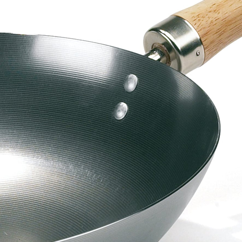 Hot Wok Fonduepfanne HW3730 – Ø 30 cm, Karbonstahl, Teflon, Schwarz/Holz