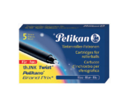 Pelikan Rollerpatronen Grand Prix für Pelikano, Twist – blau, 0,3 mm, geruchsarm, 5 Stk.