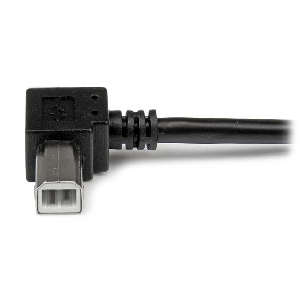StarTech.com USB-A auf USB-B Kabel – USB 2.0 (480 Mbit/s) – 1 m – Abgewinkelt – Schwarz