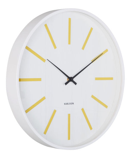 Karlsson Wanduhr – Analog, Ø 40 cm, Gelb, Holz