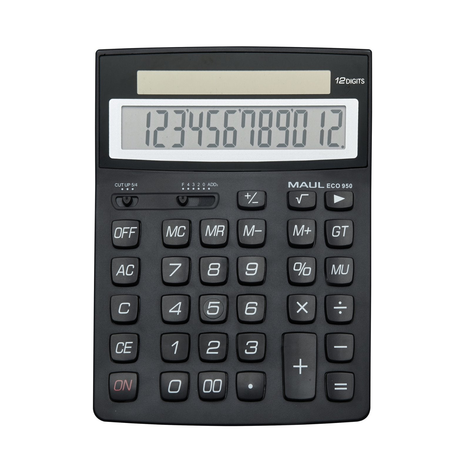 MAUL Taschenrechner ECO 950 – 12-stellig – Solar – Schwarz
