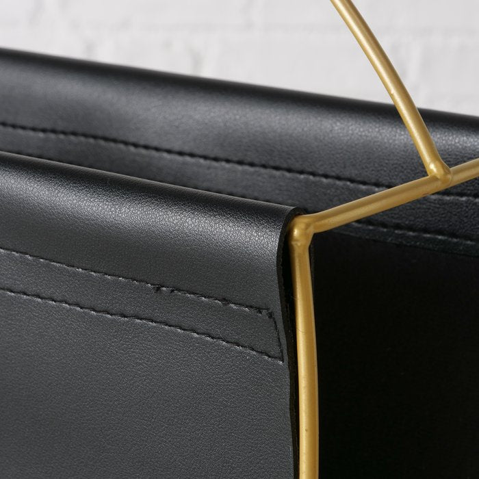 Boltze Rulana Zeitschriftenständer – Metall/Polyurethan – Gold – 400 × 140 × 405 mm