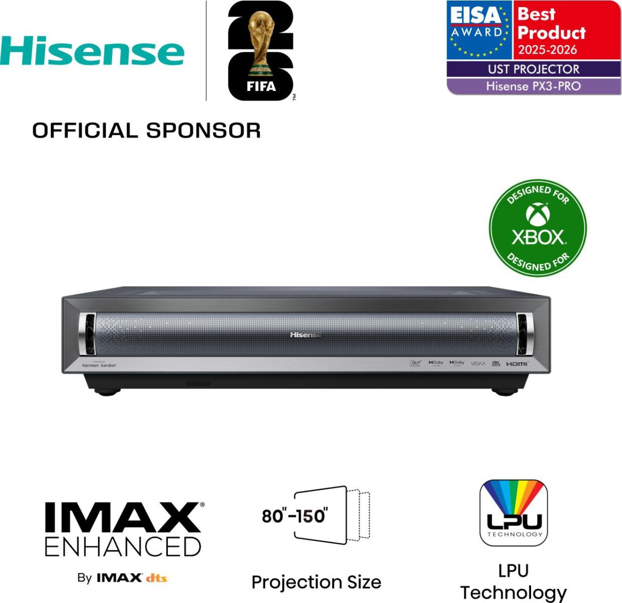 Hisense PX3-Pro – Ultra-Kurzwurf DLP Laser, 4K UHD, 2700 ANSI Lumen, Smart