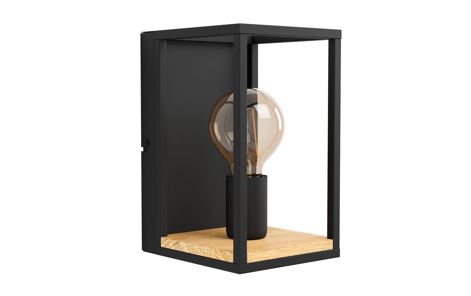 EGLO Libertad Wandleuchte – 14 × 16,5 × 24 cm, 40 W, schwarz/braun, Ein/Aus-Schalter, exkl. Leuchtmittel
