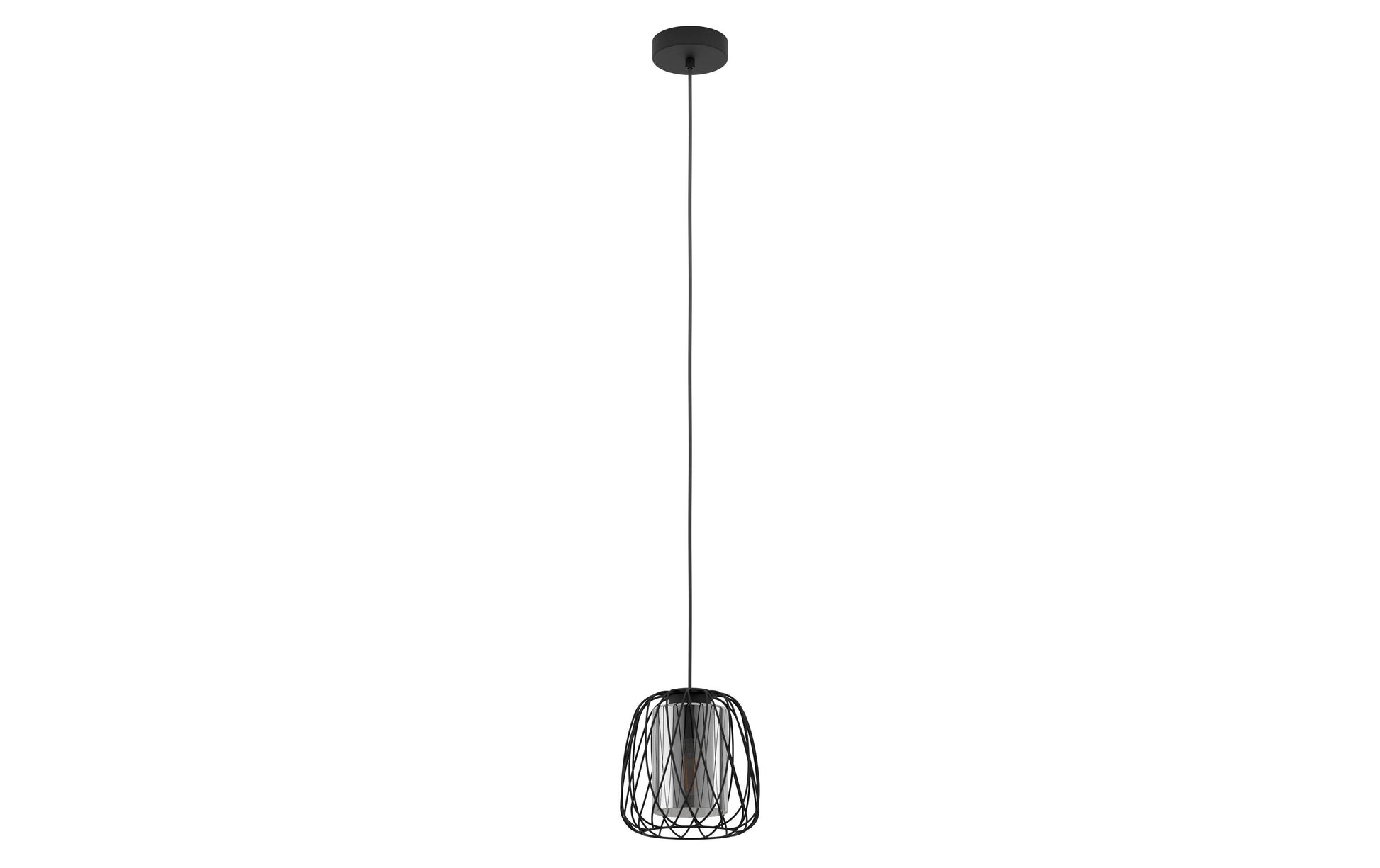 EGLO Deckenleuchte Floresta – Ø 19,5 × 110 cm, 40 W, dimmbar, schwarz/transparent, E27, exkl. Leuchtmittel