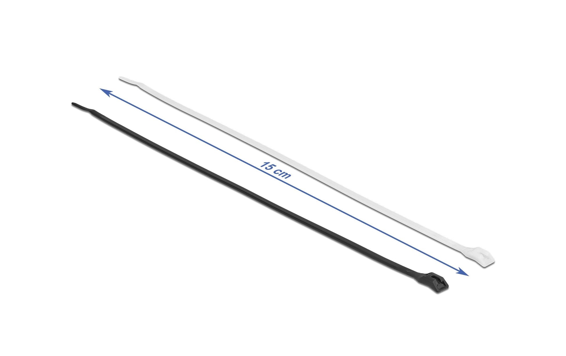 DeLOCK Kabelbinder 150 × 3,6 mm, Polyamid, Schwarz/Transparent, 100 Stk.
