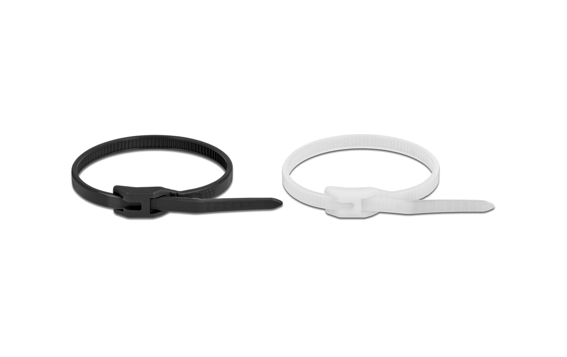 DeLOCK Kabelbinder 370 × 3,6 mm, Polyamid, Schwarz/Transparent, 100 Stk.