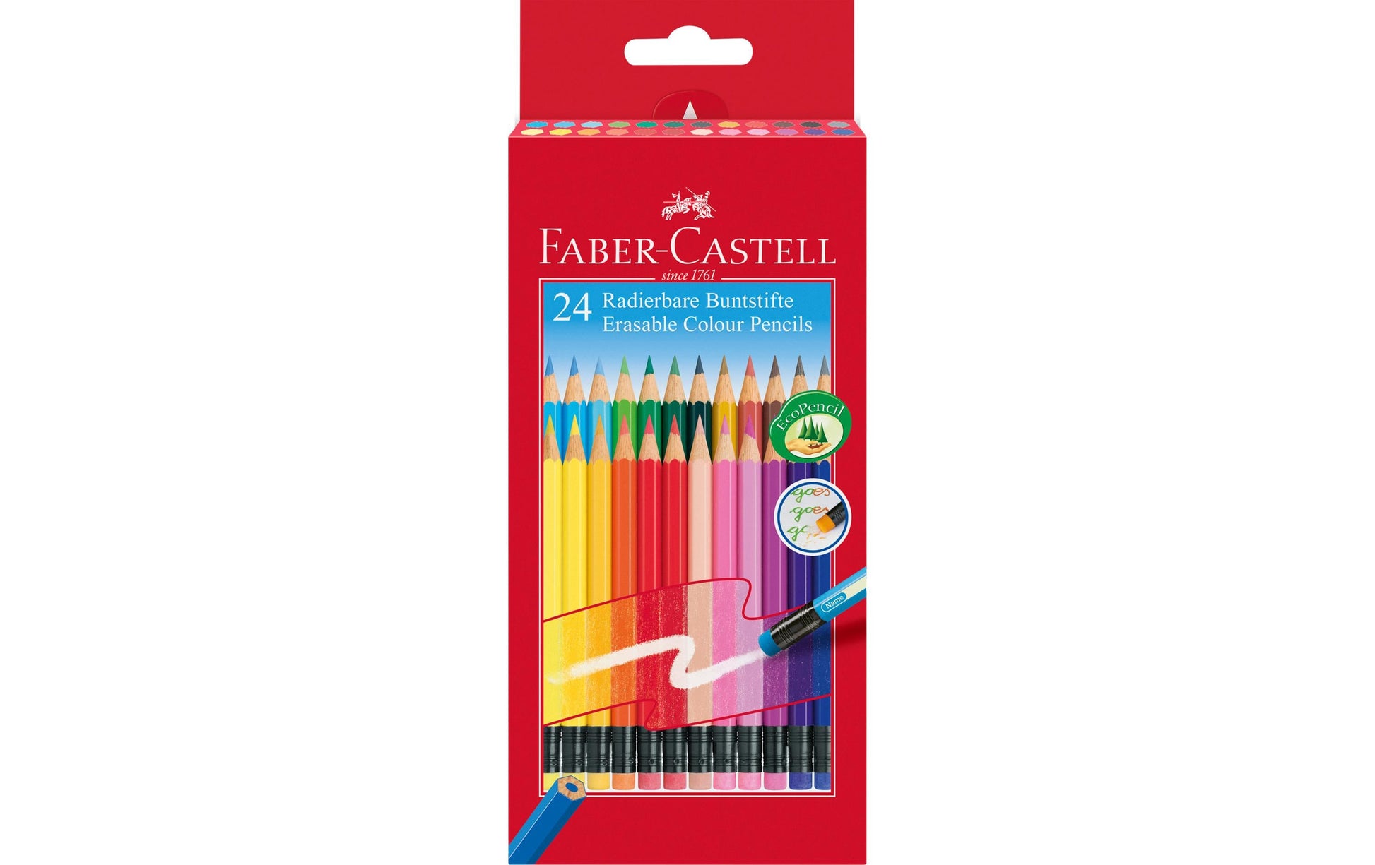 Faber-Castell Buntstifte – 24 Farben, im Kartonetui, Ø 3 mm, sechskantig, FSC