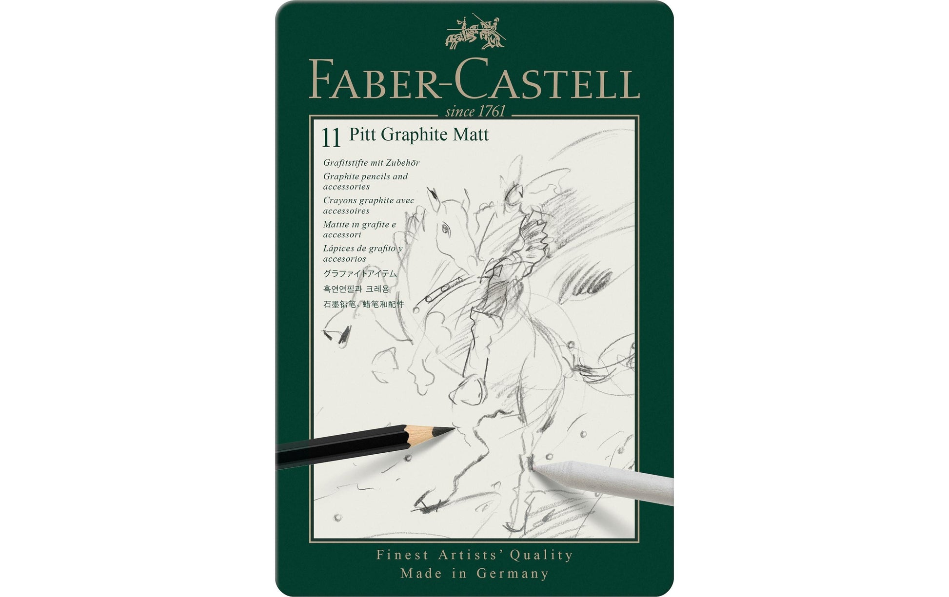 Faber-Castell PITT Graphite Matt Graphit-Set, Metall-Box – 11-teilig