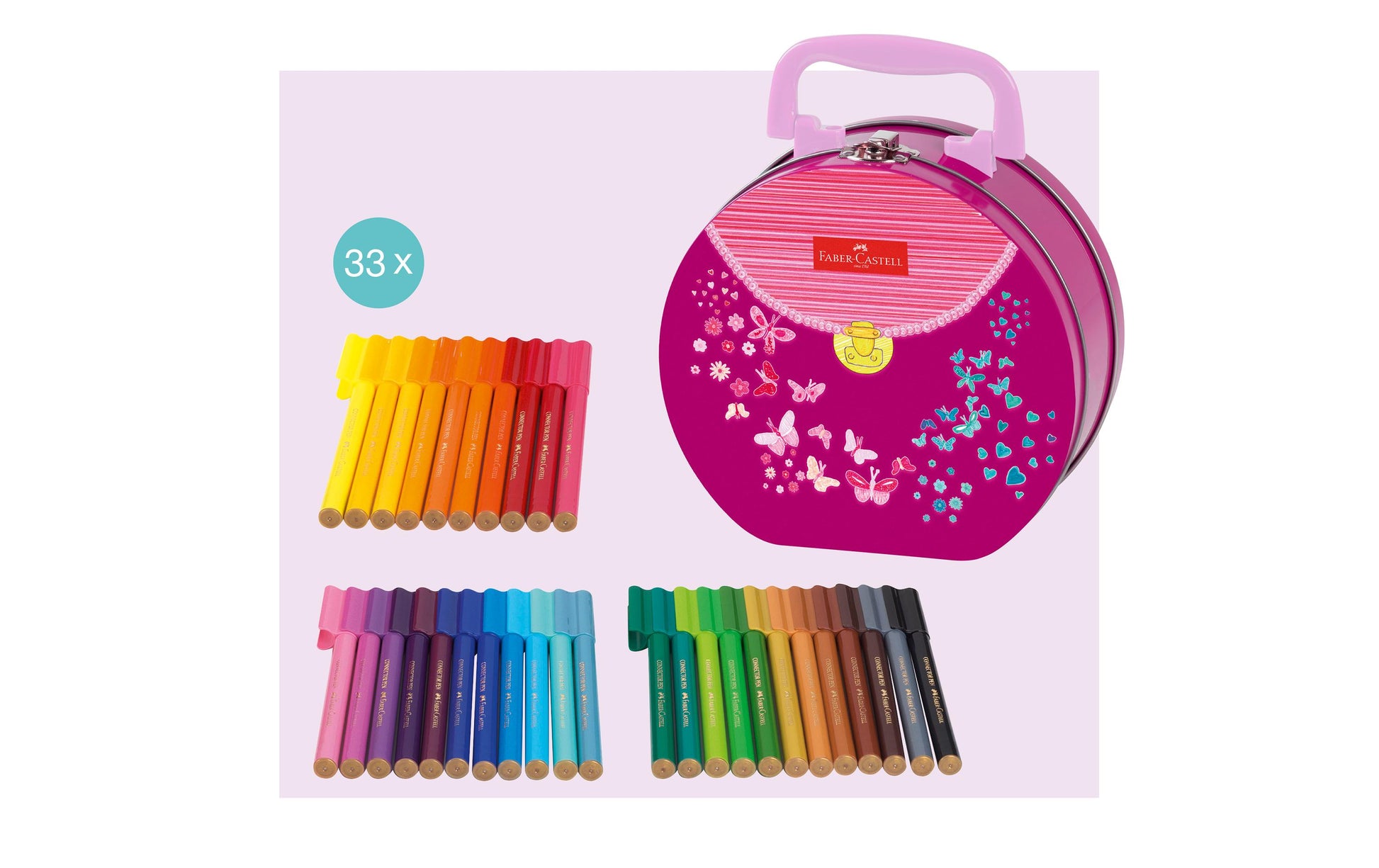 Faber-Castell Connector Pen Filzstifte – Rundspitze, 2,0 mm, wasserbasiert, 33 Farben