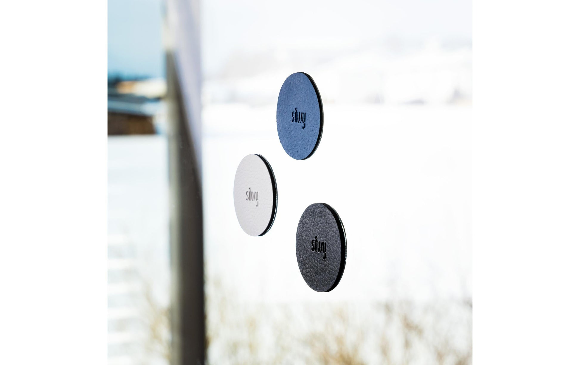 Silwy Metall-Nano-Gel-Pads – Ø 50 mm × 3 mm, schwarz, für Glas, 4 Stk.