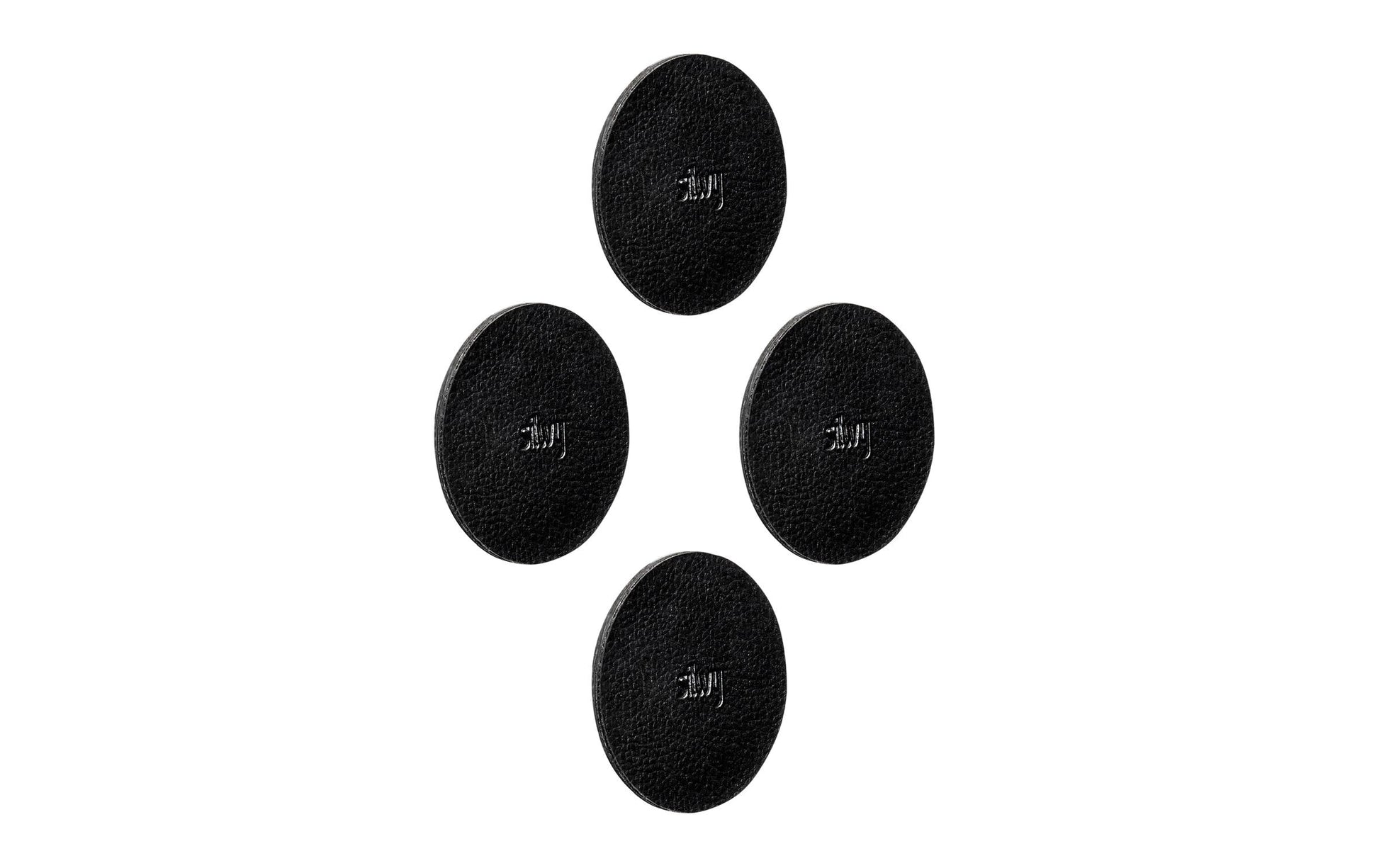 Silwy Metall-Nano-Gel-Pads – Ø 50 mm × 3 mm, schwarz, für Glas, 4 Stk.