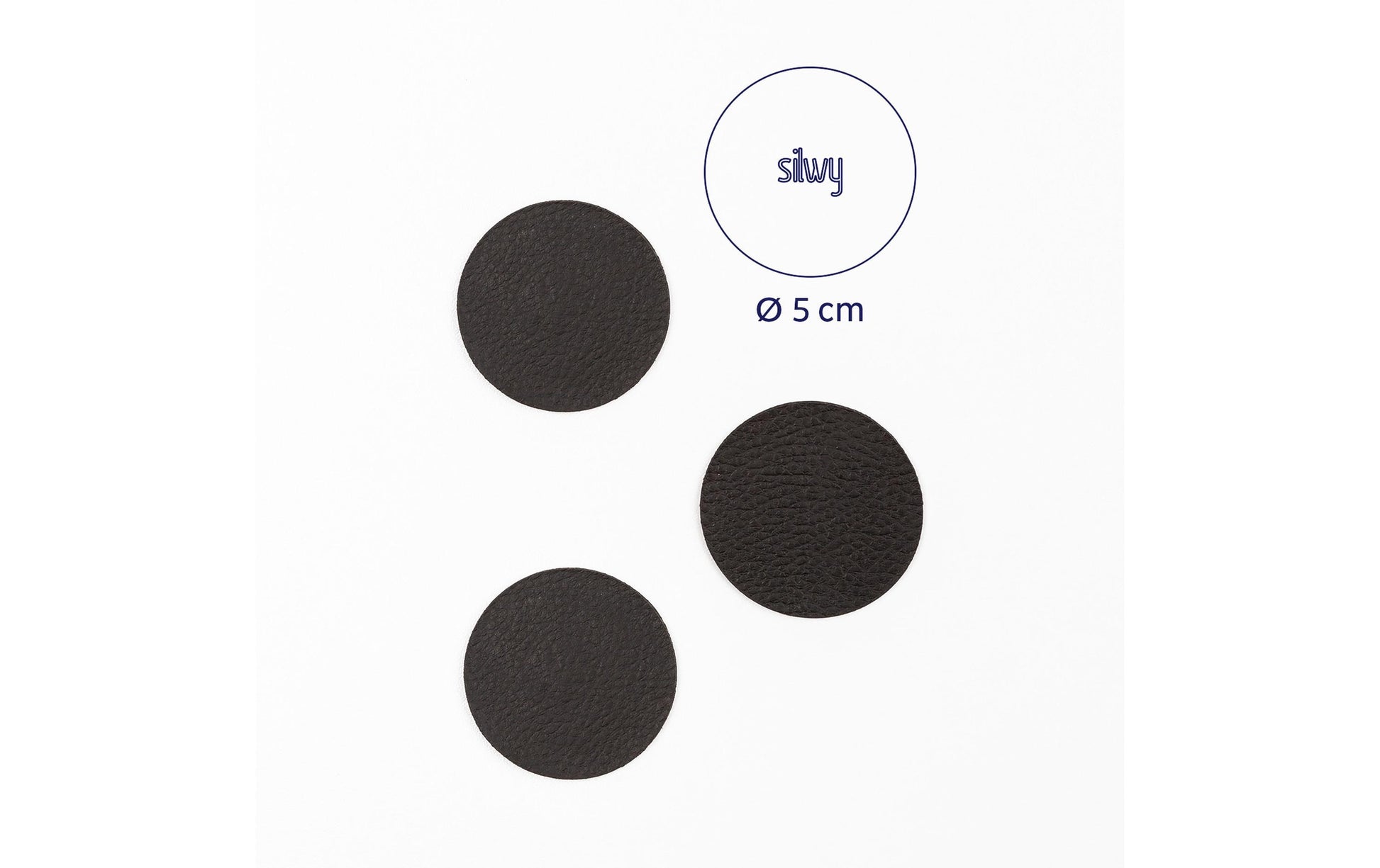 Silwy Metall-Nano-Gel-Pads – Ø 50 mm × 3 mm, schwarz, für Glas, 4 Stk.