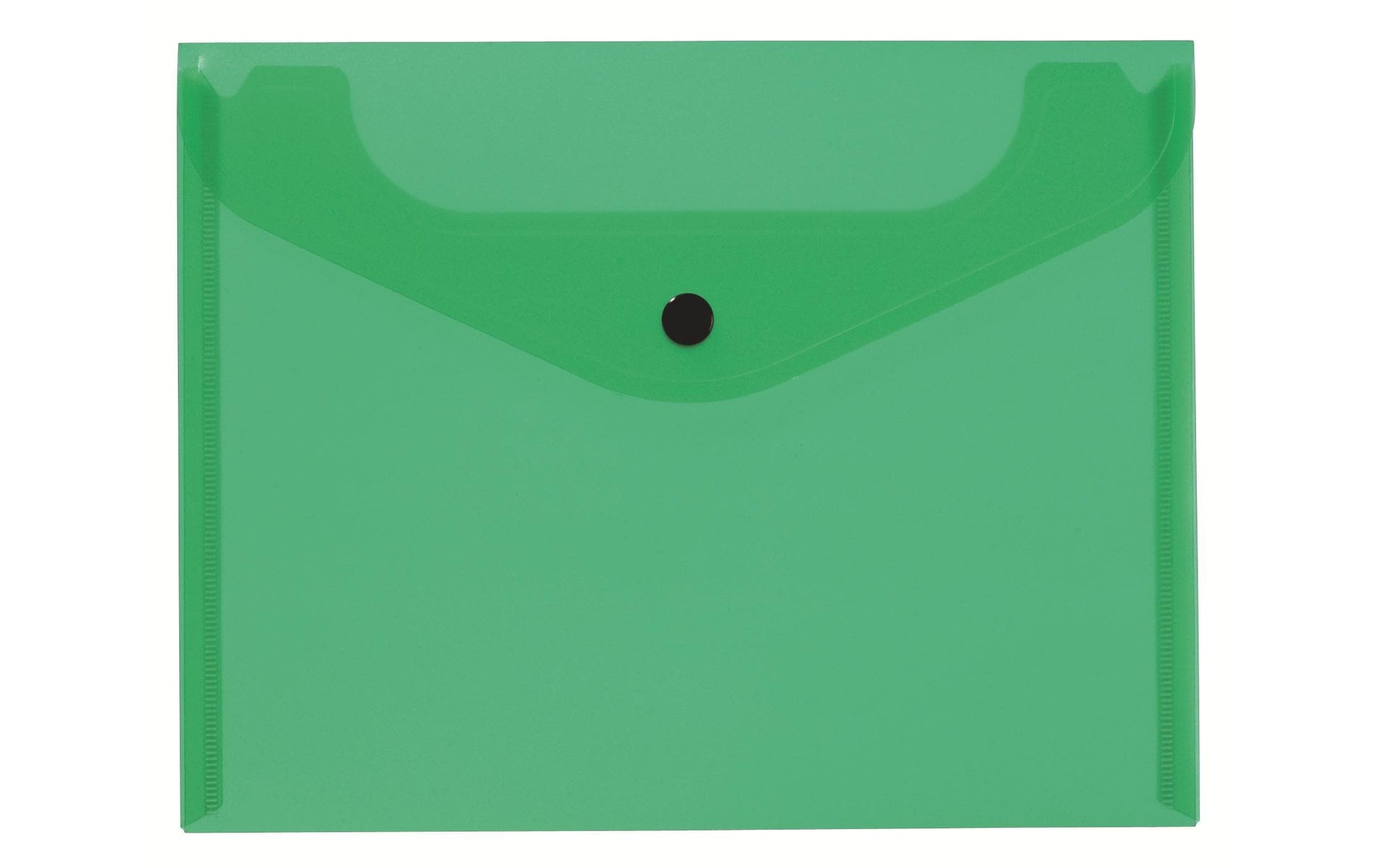 Kolma Dokumententasche A5, Druckknopf, transparent, grün – 25 Stück