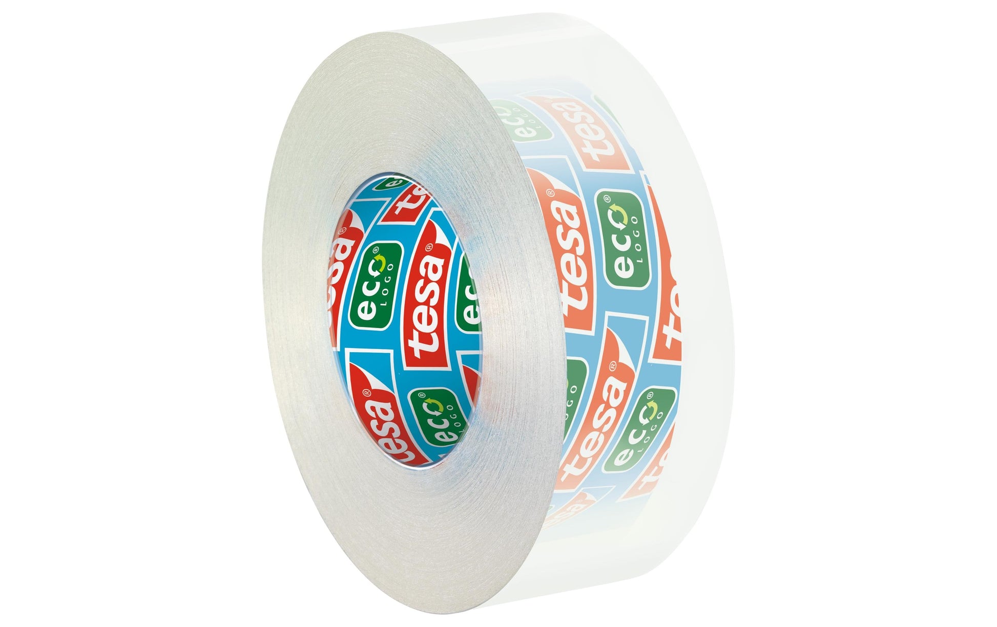 TESA Büro-Klebeband eco & clear – permanent, klar, Kunststoff, 19 mm × 10 m, Kern Ø 26 mm, 2 Rollen