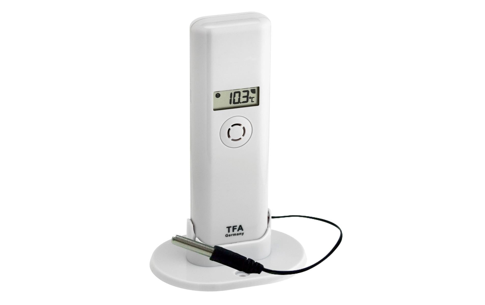 TFA-Dostmann TFA Dostmann WeatherHub T/H Display Sender Temp-/Feuchtesensor – Temp/Feuchte – Kabellos – 2× AAA