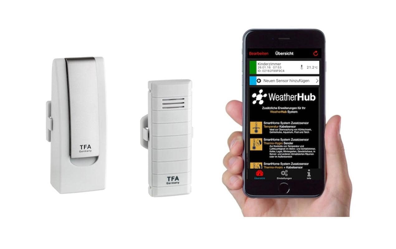 TFA-Dostmann TFA Dostmann WeatherHub SET1 – Sensor – Innentemperatur, WLAN, Innenbereich