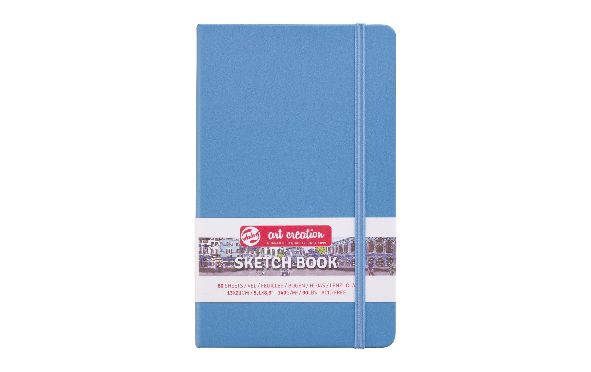 Talens Skizzenblock – 13 × 21 cm – 140 g/m² – 80 Blatt – cremefarbenes Papier, Seeblau – für Mixed Media