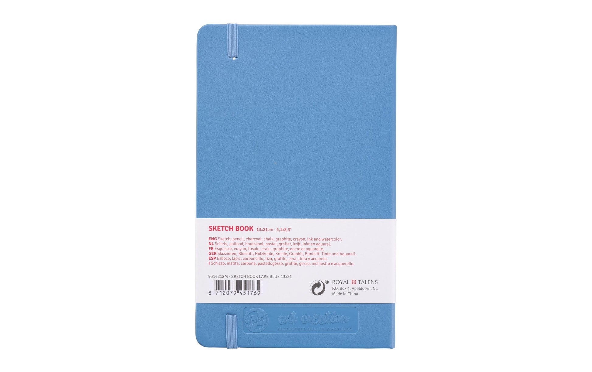 Talens Skizzenblock – 13 × 21 cm – 140 g/m² – 80 Blatt – cremefarbenes Papier, Seeblau – für Mixed Media