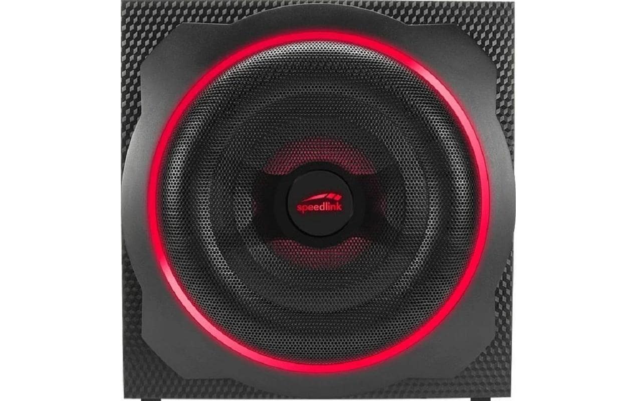 SPEEDLINK SL-830100-BK – PC-Lautsprecher-Set 2.1 – 60 W, mit Subwoofer, Cinch, Schwarz