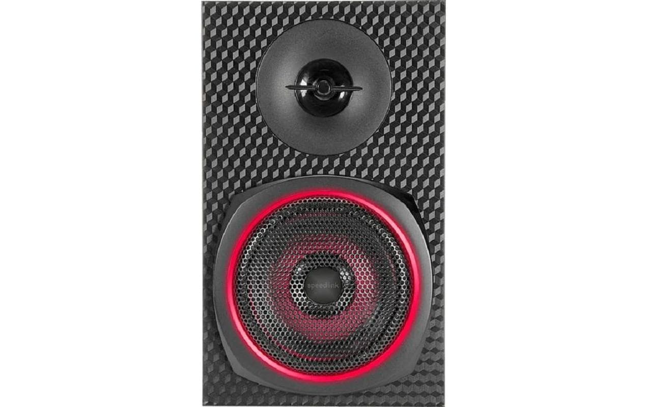 SPEEDLINK SL-830100-BK – PC-Lautsprecher-Set 2.1 – 60 W, mit Subwoofer, Cinch, Schwarz