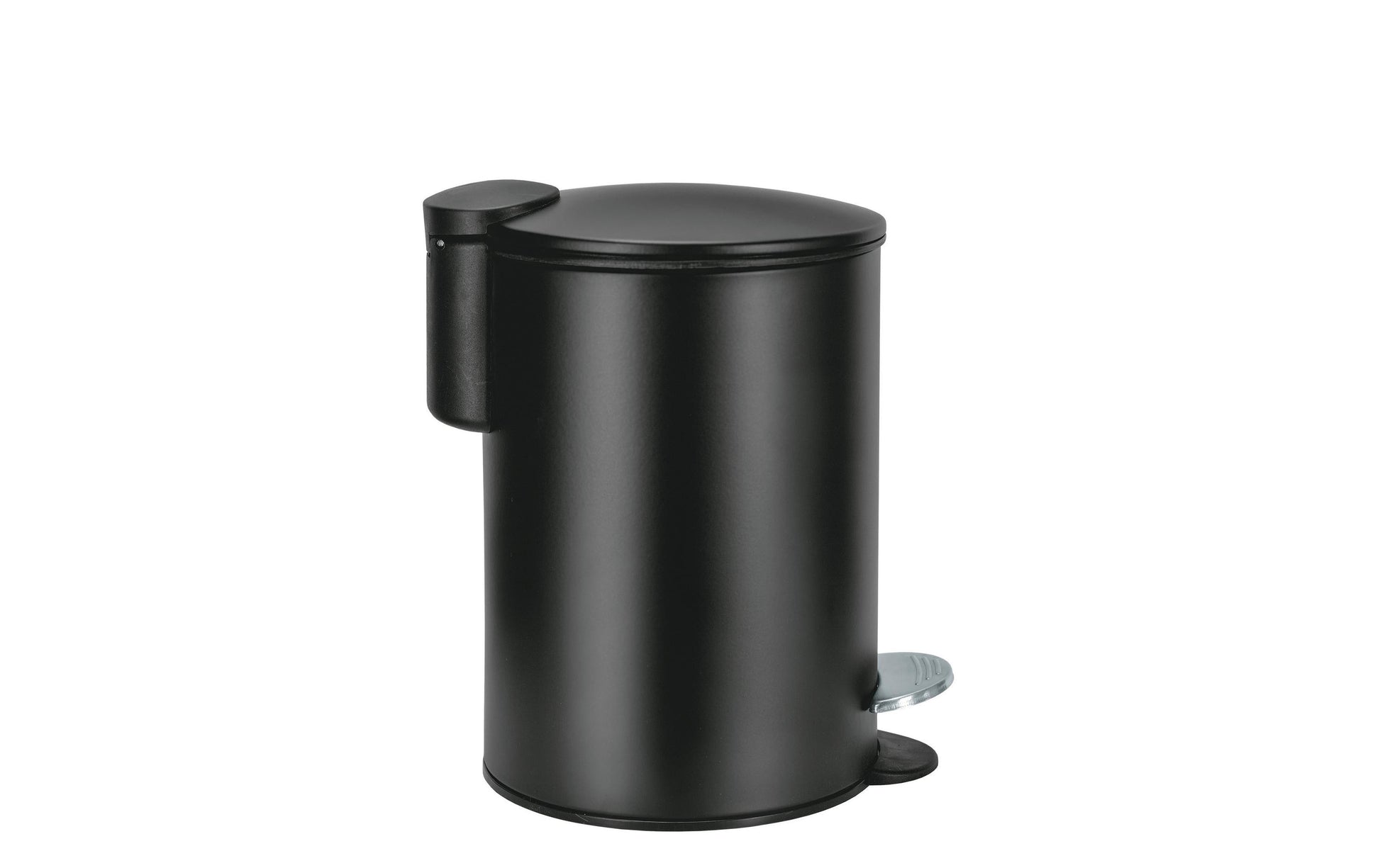 Kleine Wolke Treteimer Silence – 3 l – Metall, rund – schwarz – Soft-Close, mit Innenkübel