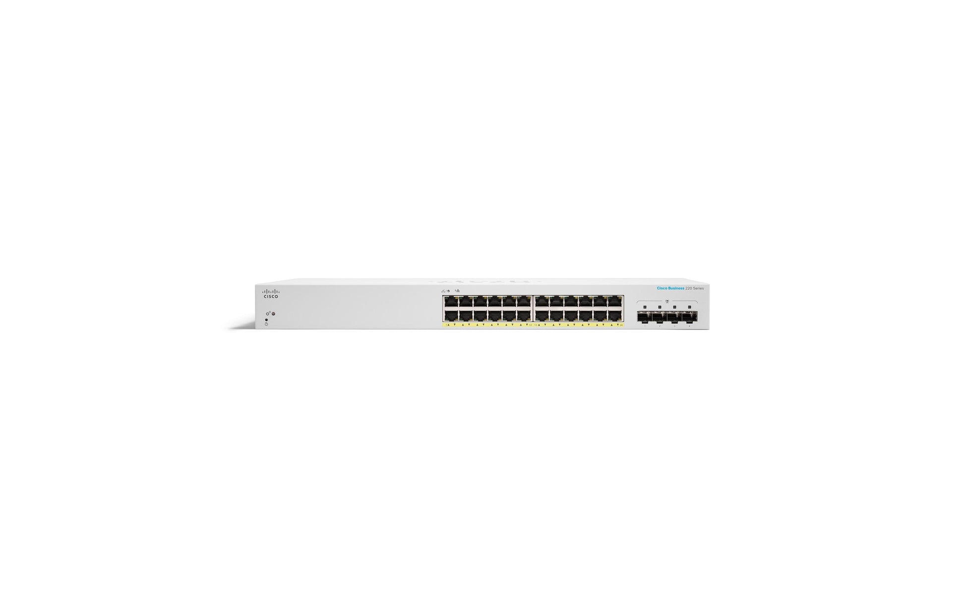 Cisco CBS220-24P-4G – Managed Switch – 24×GbE, 4×SFP, L2, PoE, 1U