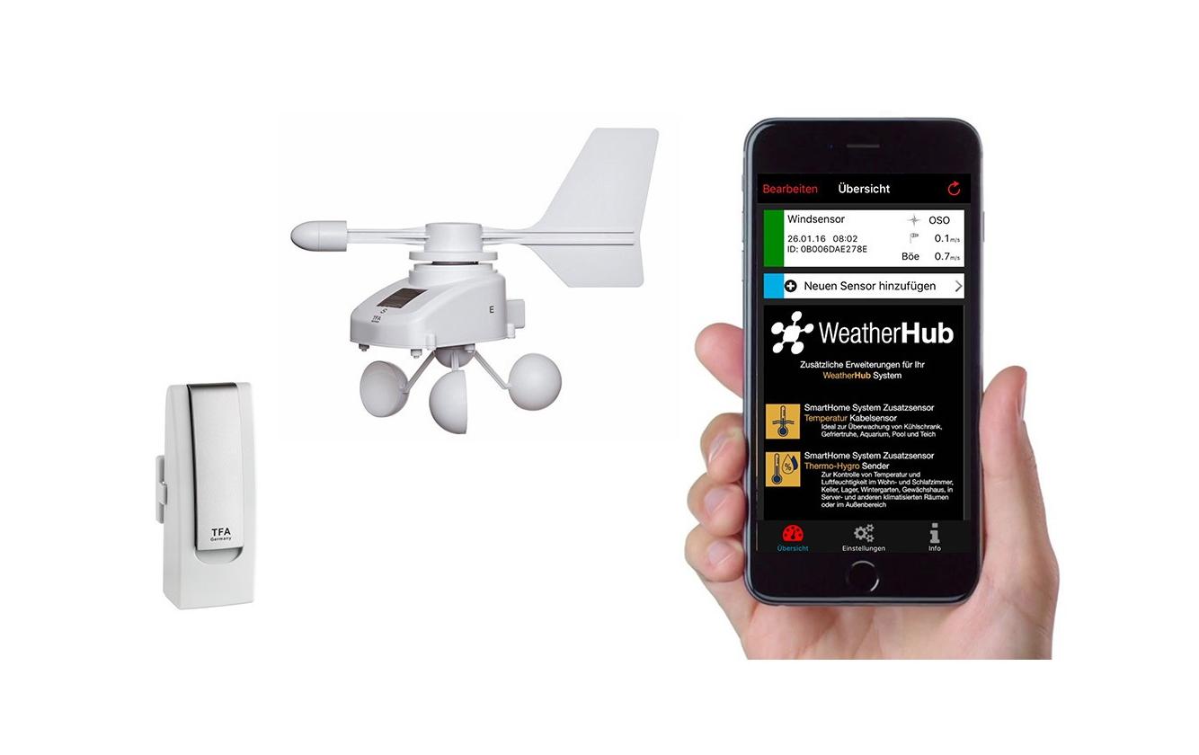 TFA-Dostmann WeatherHub SET6 – Sensor – Windgeschwindigkeit, WLAN – für TFA-Dostmann WeatherHub