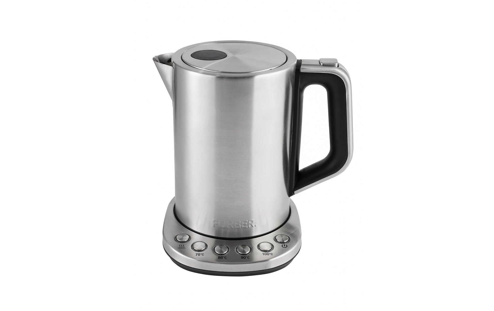 Furber. Furber – Wasserkocher 1,5 l, Warmhaltefunktion, 2200 W, Edelstahl, Silber