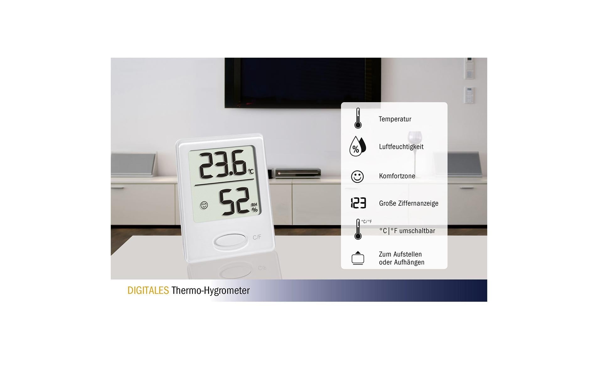 TFA-Dostmann Thermo-Hygrometer (Handgerät) – −50–70 °C, 10–99 %, Innen