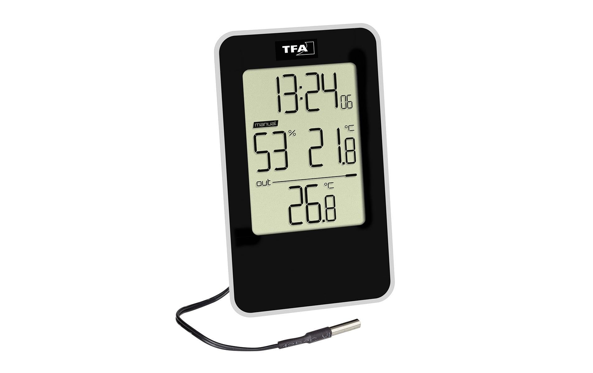 TFA-Dostmann 30.5048 Thermo-Hygrometer (Handgerät) – Verkabelt & Kabellos, −30–60 °C, 20–90 %, Innen/Aussen
