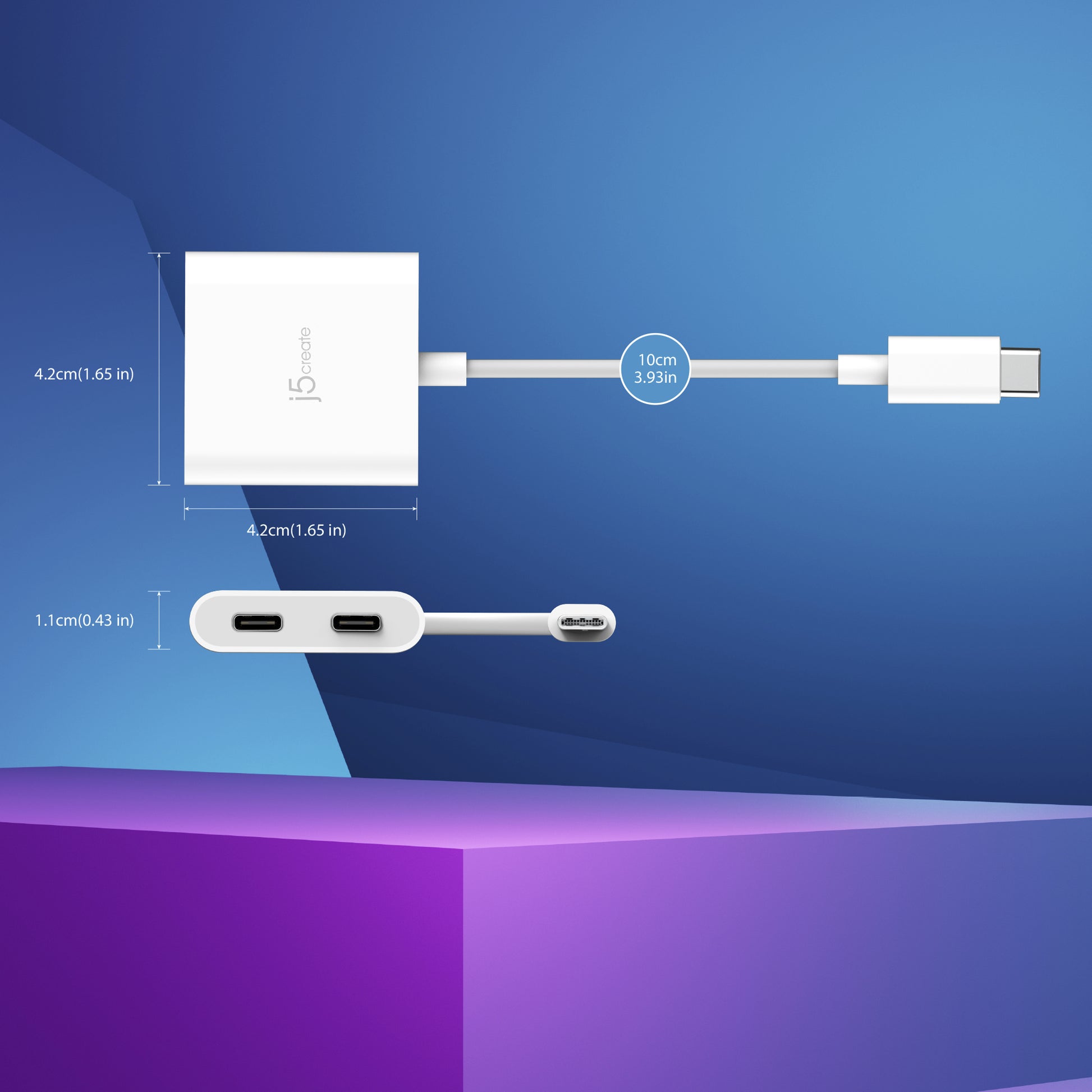 j5create USB-C Multiport-Adapter – 2× USB-C (Video/Power Delivery)