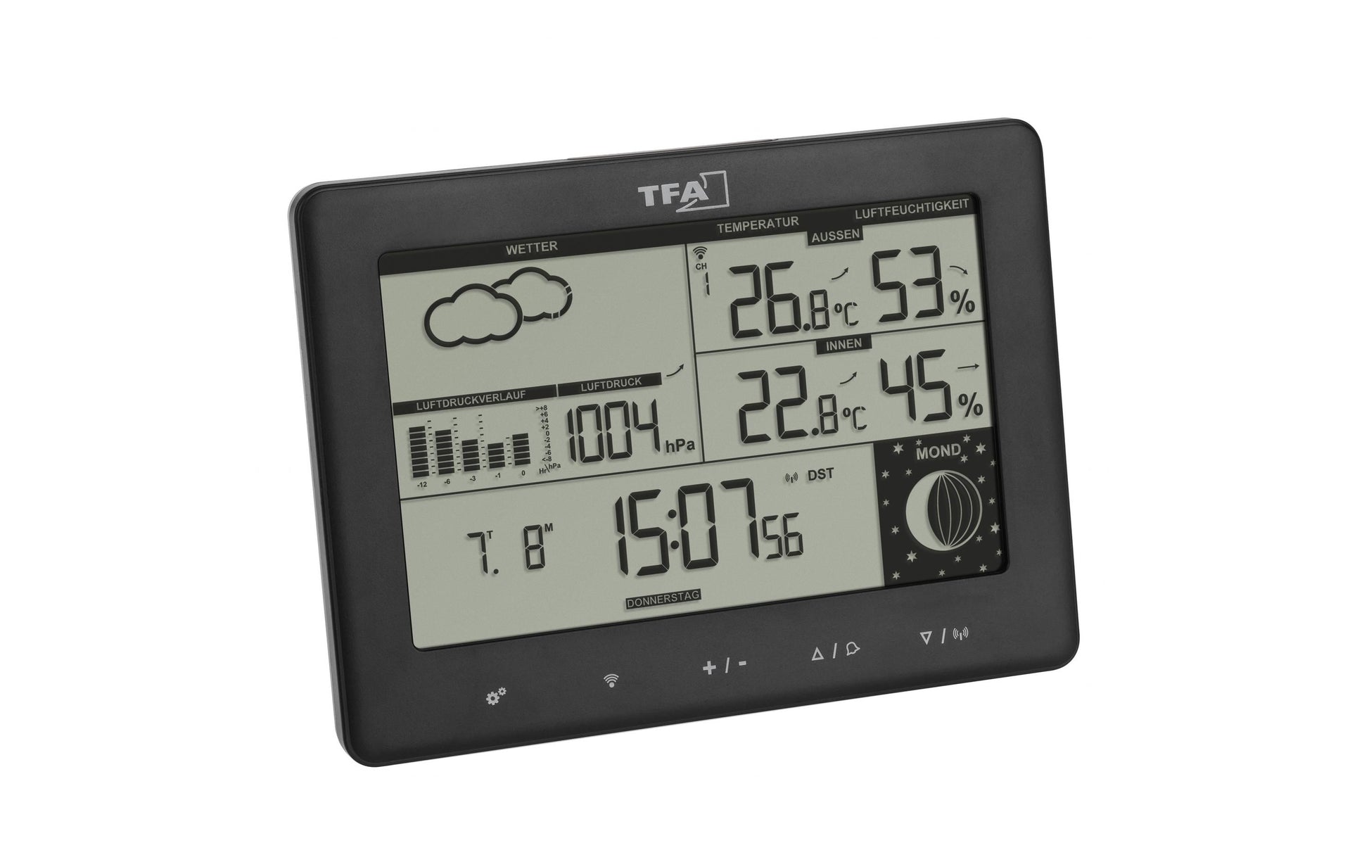 TFA-Dostmann ELEMENTS Temperatur-/Feuchtesensor – Kabellos (433 MHz), −50–70 °C, Innen/Aussen